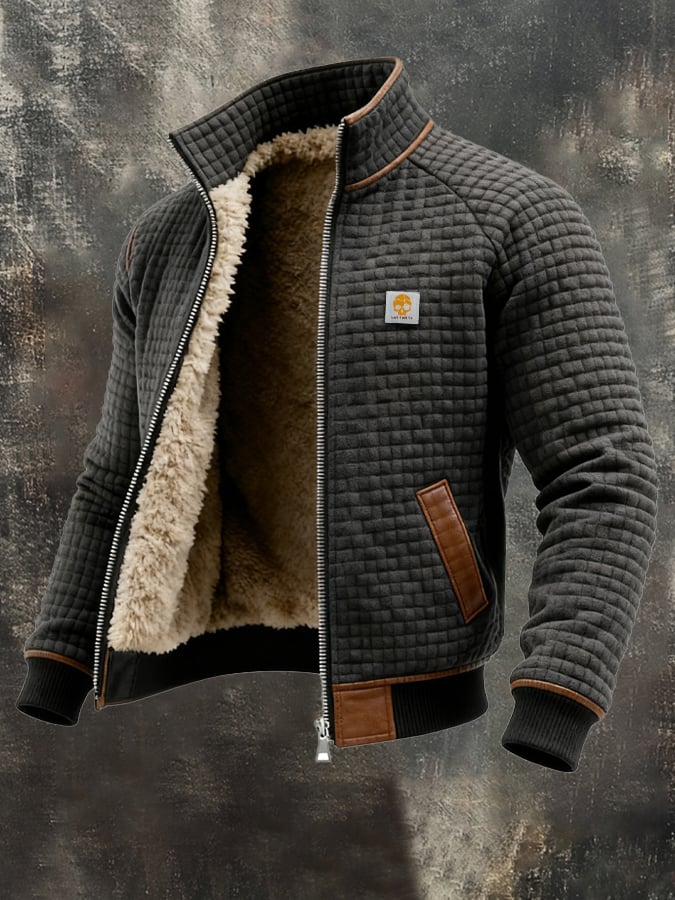 Herren Winterjacke gefüttert mit Steppdesign in Standardfarbe