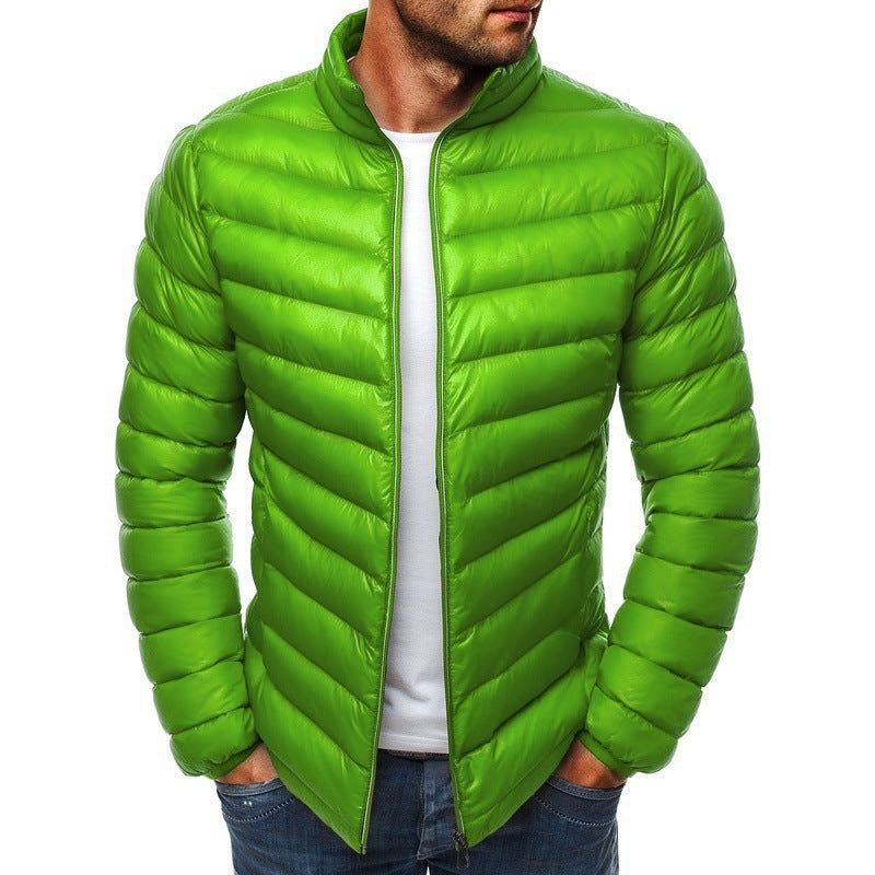 Gefütterte Herren Winterjacke mit Reissverschluss, Vorderansicht
