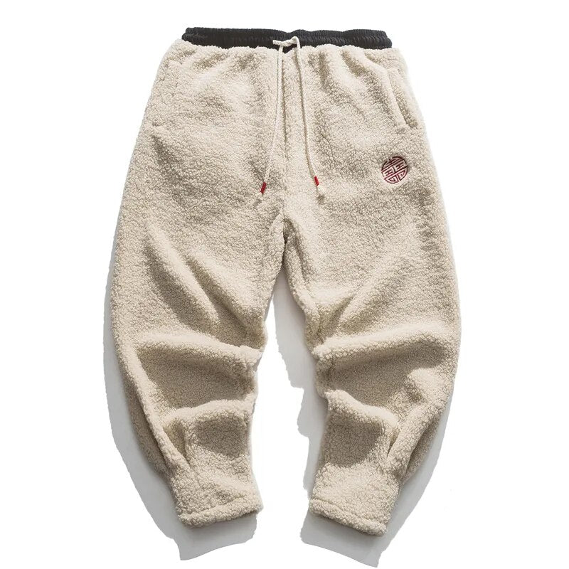 Herren Fleece-Jogginghose mit Kordelzug - beige