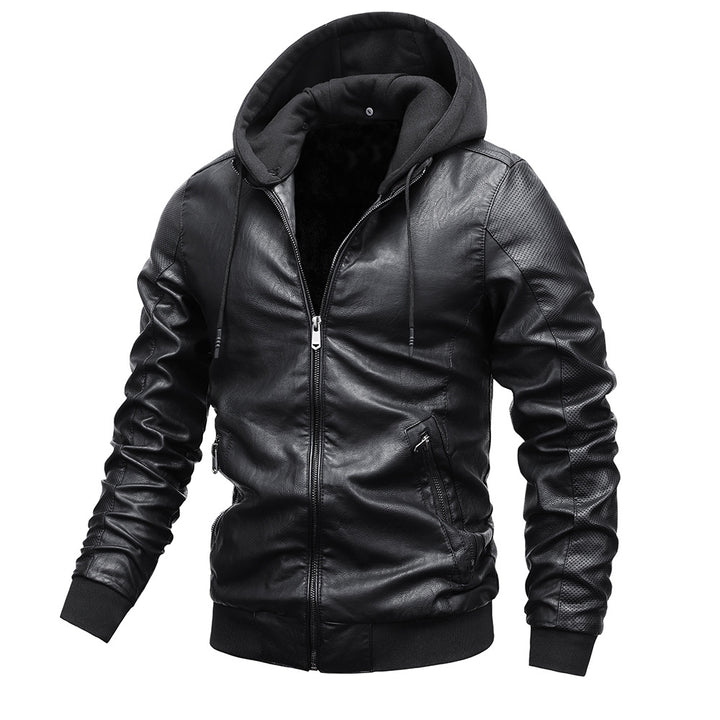 Herren Lederjacke mit Stehkragen und Reissverschluss vorne