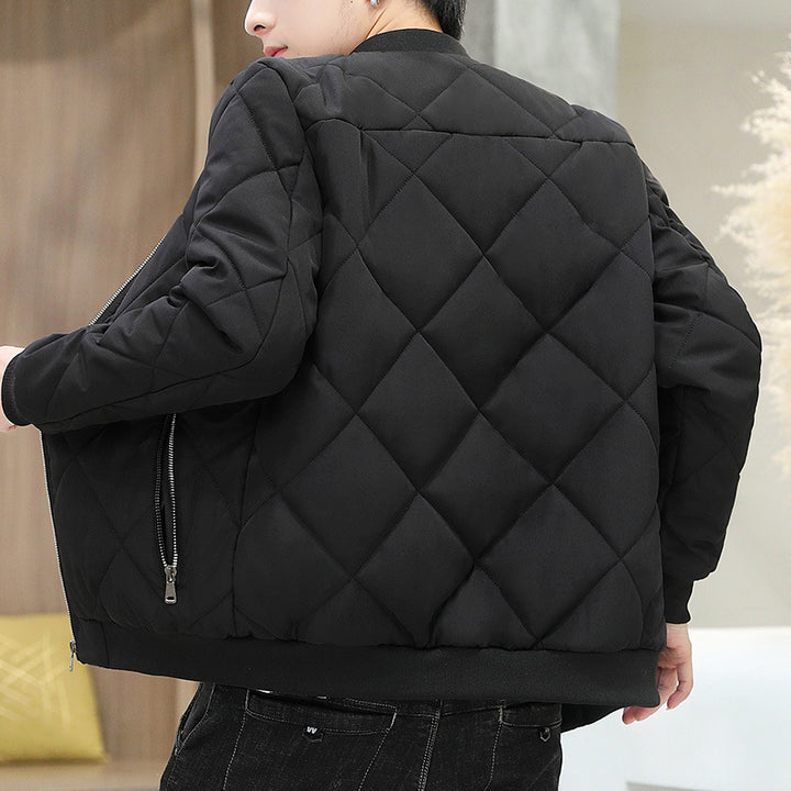 Herren Winterjacke gesteppt in Schwarz Vorderansicht