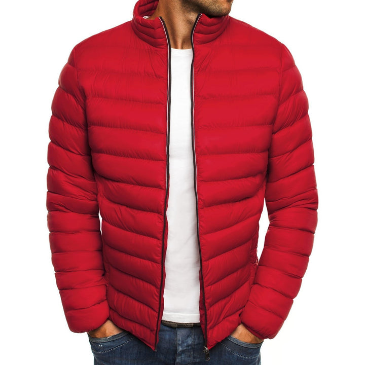 Gefütterte Herren Winterjacke mit Reissverschluss, Vorderansicht