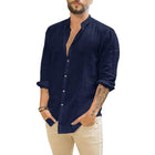 Damian | Camisa de lino de hombre con cuello alto