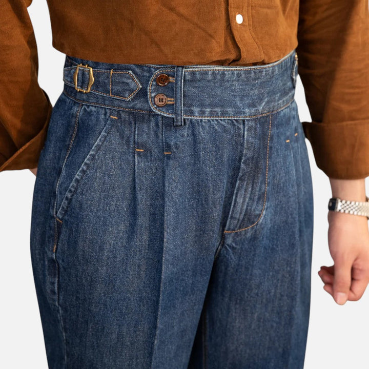 Vincent | Herren Denim Bundfaltenhose