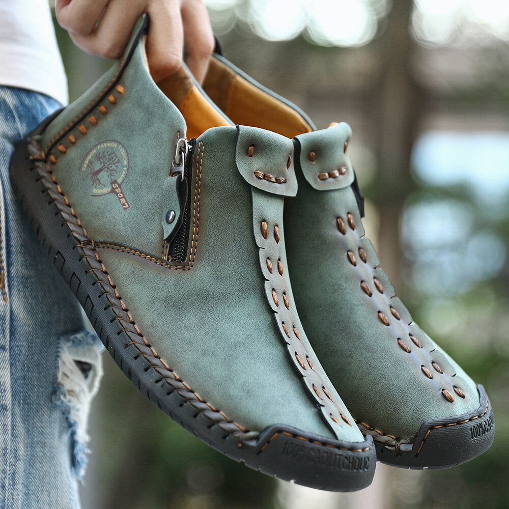 Herren Boots mit Reissverschluss in Schwarz, Seitenansicht