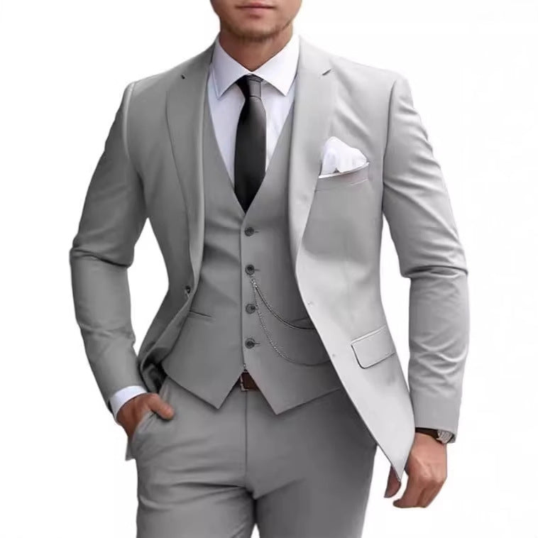Herren Business Anzug Slim Fit 3-teilig mit Weste