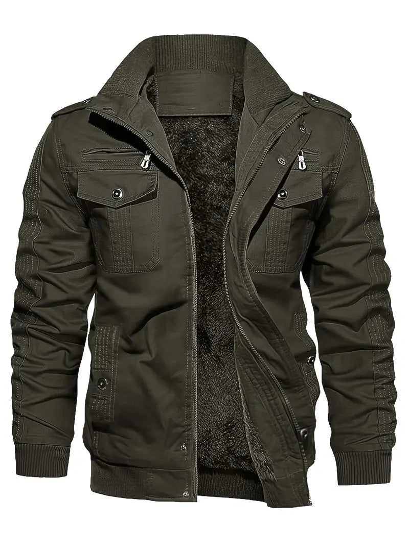Cargojacke mit aufgesetzten Taschen - olivgrün