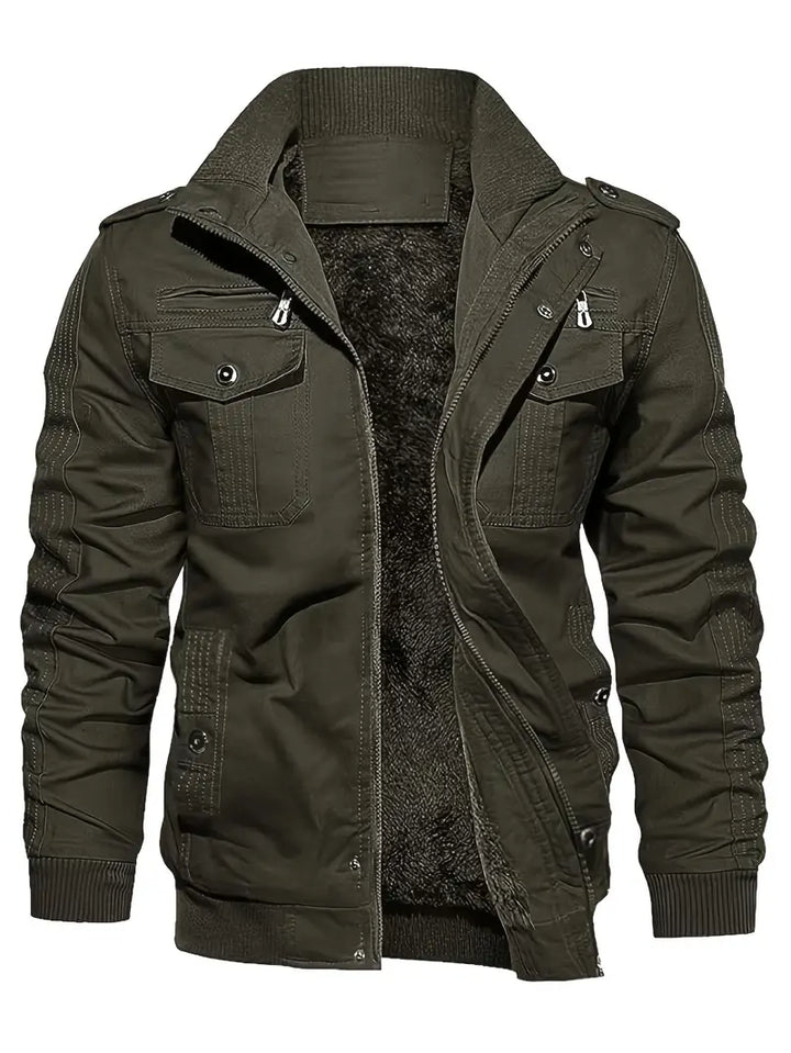 Cargojacke mit aufgesetzten Taschen - olivgrün