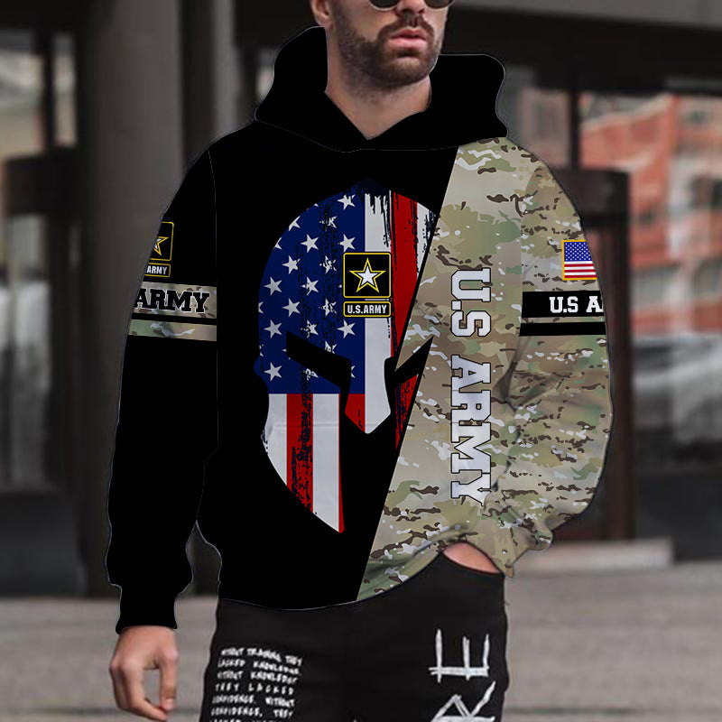 Herren Cardigan Hoodie mit 3D-Print im lockeren Schnitt