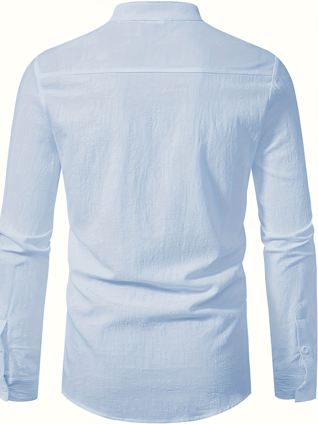SwissFellas Herren Henley Hemd mit Langarm und Stehkragen, reguläre Passform