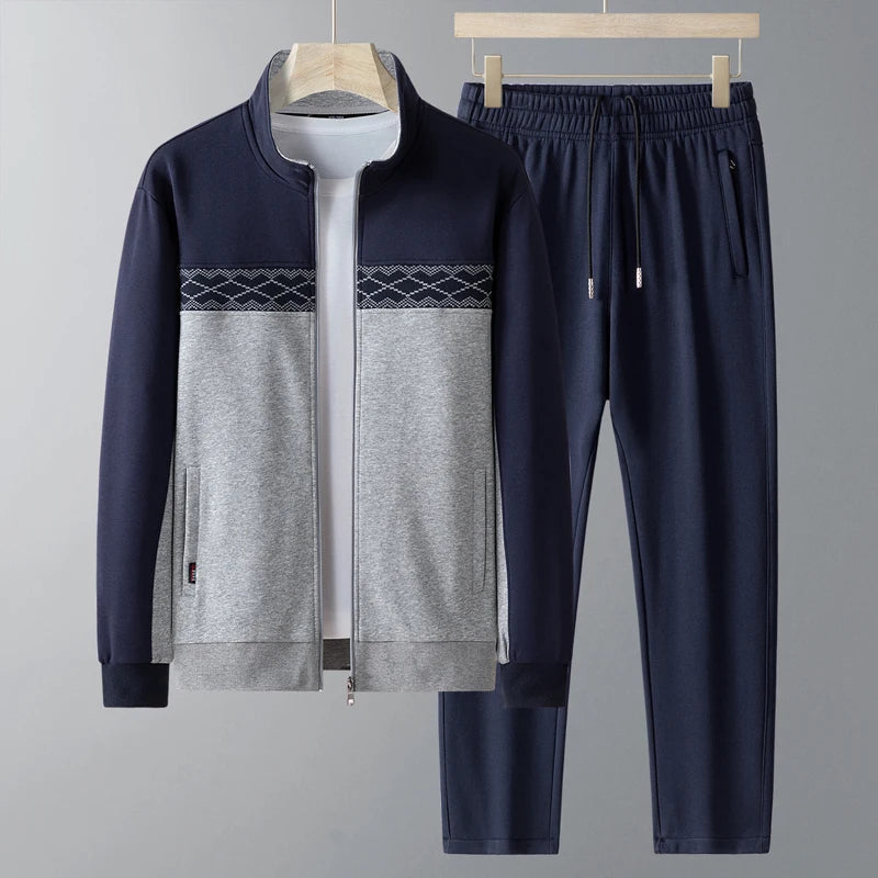Herren Trainingsanzug mit Zip-Jacke und Hose - blau