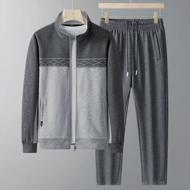 Herren Trainingsanzug mit Zip-Jacke und Hose - grau