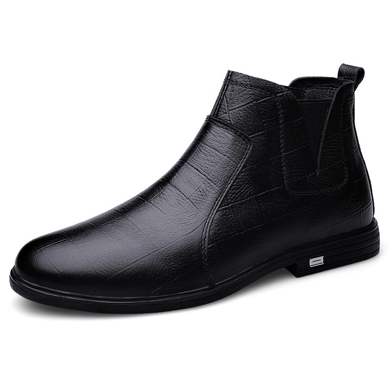 Herren Lederstiefel für den Winter in Schwarz und Braun