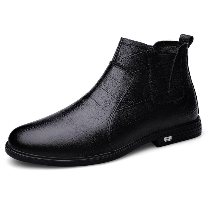 Herren Lederstiefel für den Winter in Schwarz und Braun