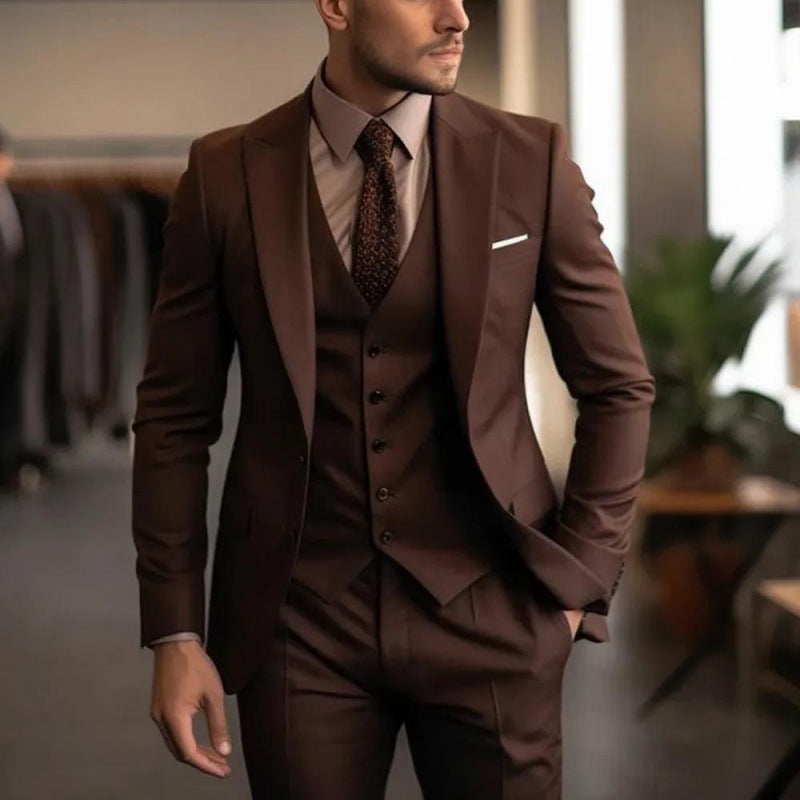 Herren Business Anzug Slim Fit 3-teilig mit Weste