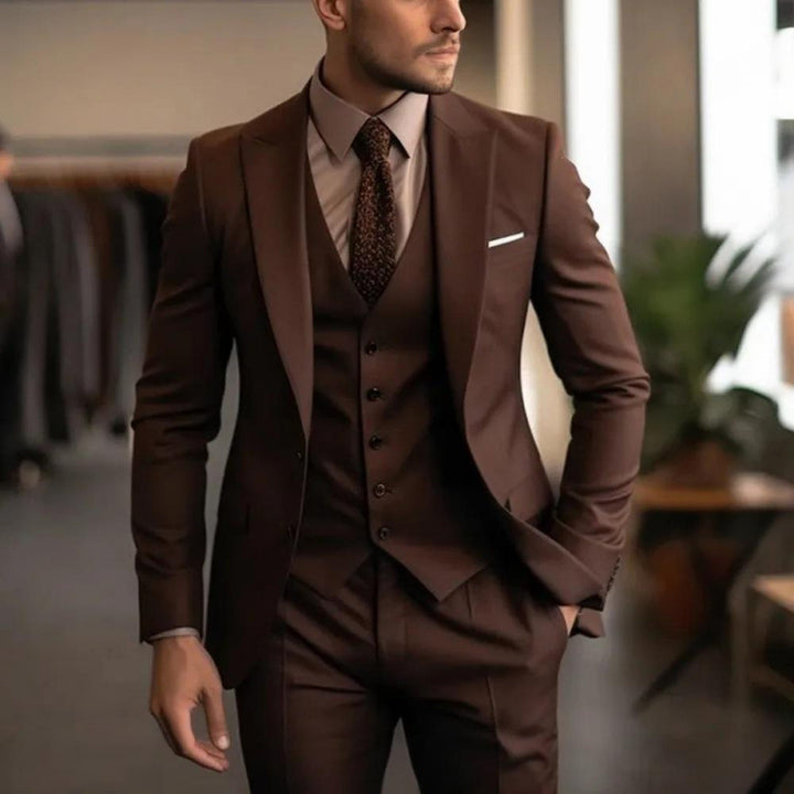 Herren Business Anzug Slim Fit 3-teilig mit Weste