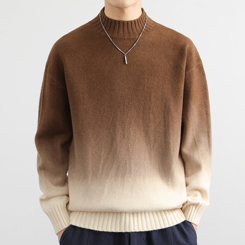 Herren Pullover mit Farbverlauf auf weissem Hintergrund