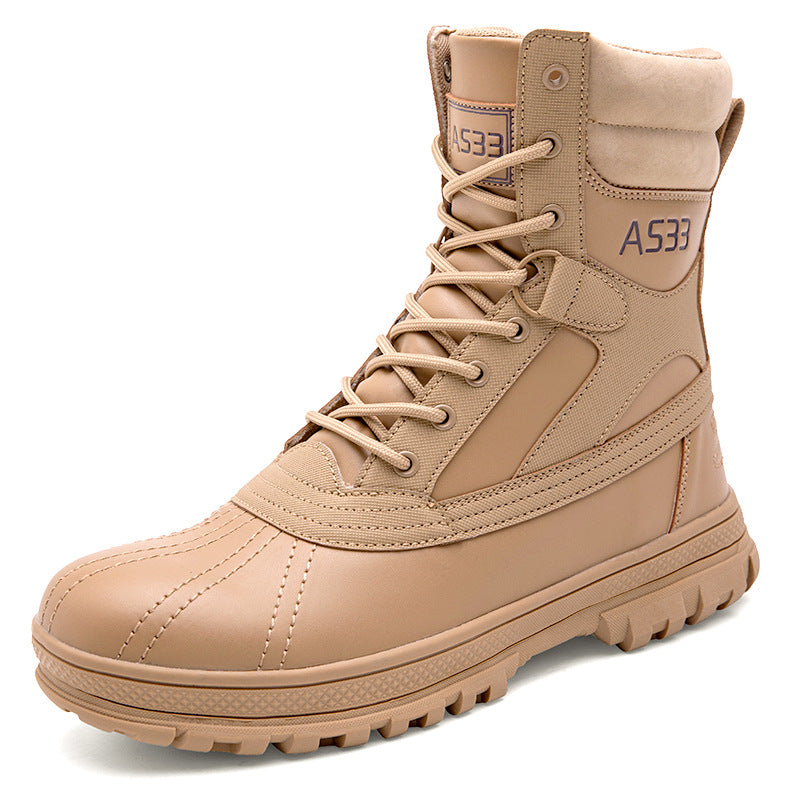 Herren Plateau Boots mit Schnürung in Schwarz