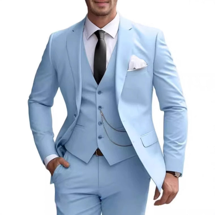 Herren Business Anzug Slim Fit 3-teilig mit Weste