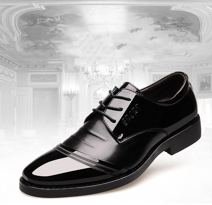 Herren Spitzschuhe aus Leder in Schwarz