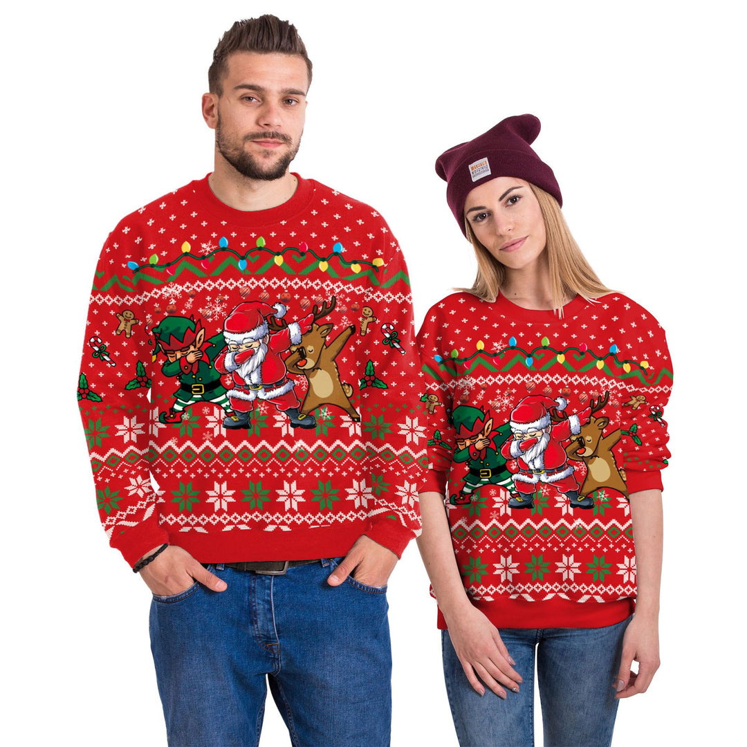 Herren Weihnachtspullover mit Rundhals und Digitaldruck