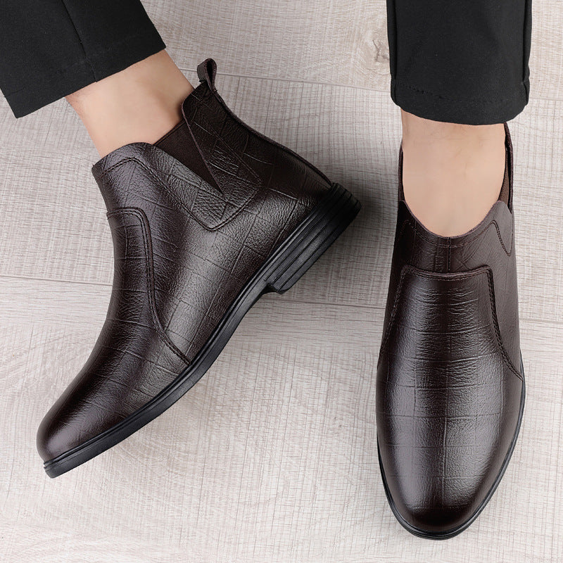 Herren Lederstiefel für den Winter in Schwarz und Braun