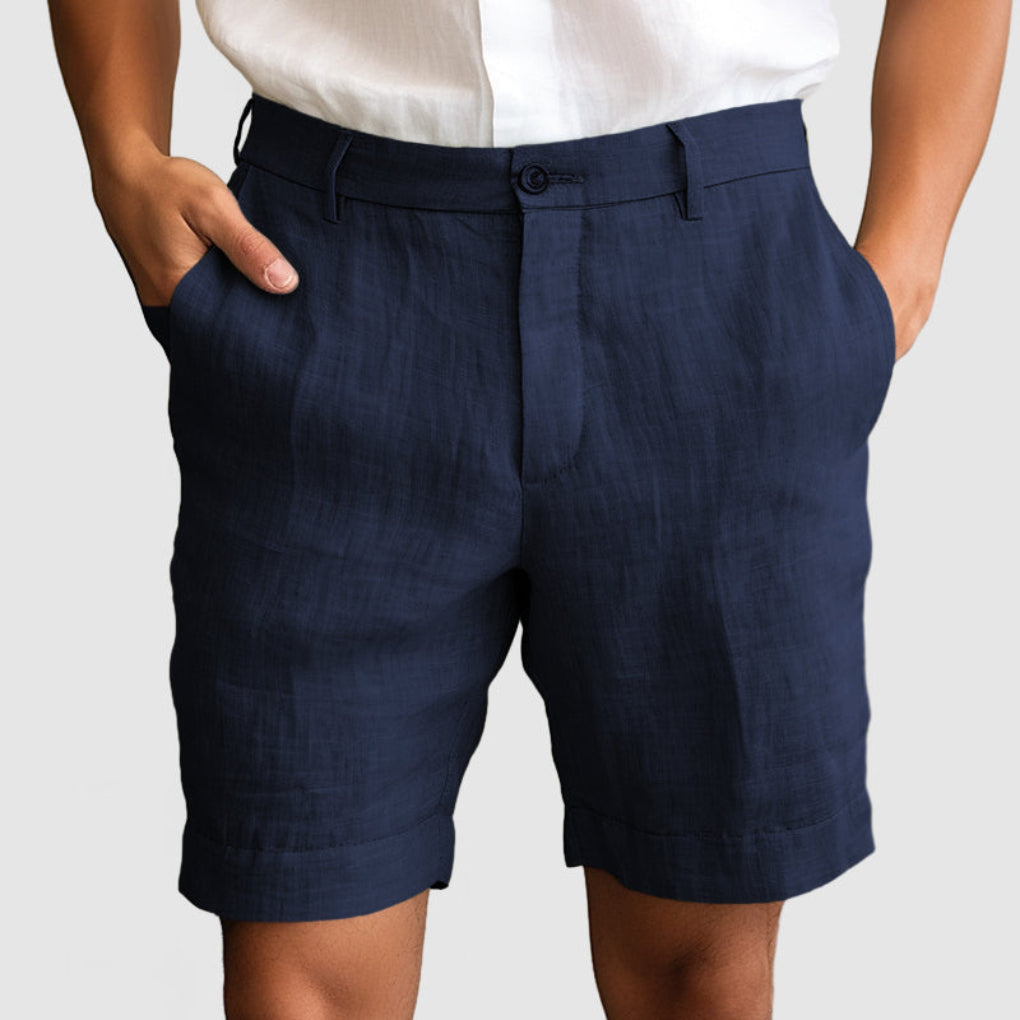 Timo | Bundfalten Shorts mit Knopfverschluss