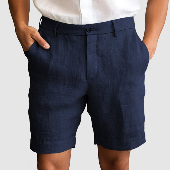 Timo | Bundfalten Shorts mit Knopfverschluss