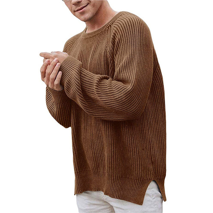 Herren Strickpullover mit Rippbund Vorderansicht