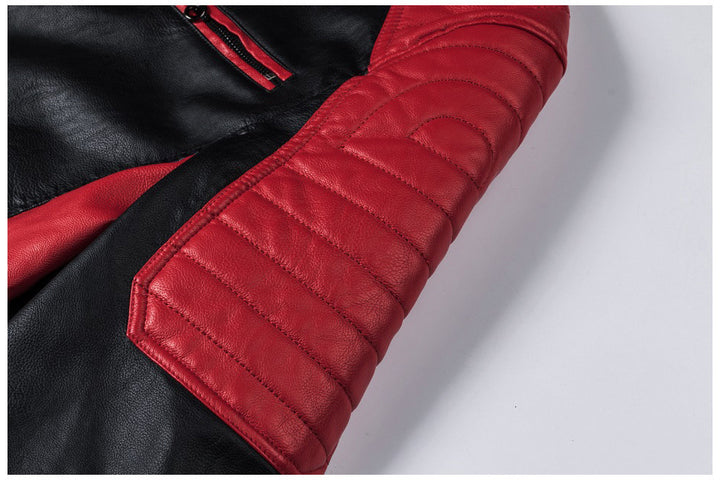 Herren Motorradjacke Retro mit Stehkragen Vorderansicht