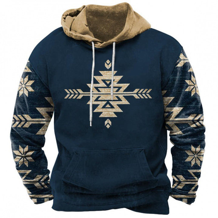 Herren Kapuzenpullover mit Print, lockere Passform