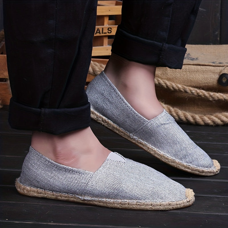 Herren Espadrilles | Slip-On Schuhe | Geflochtene Sohlenoptik | Lässiger Sommerstil