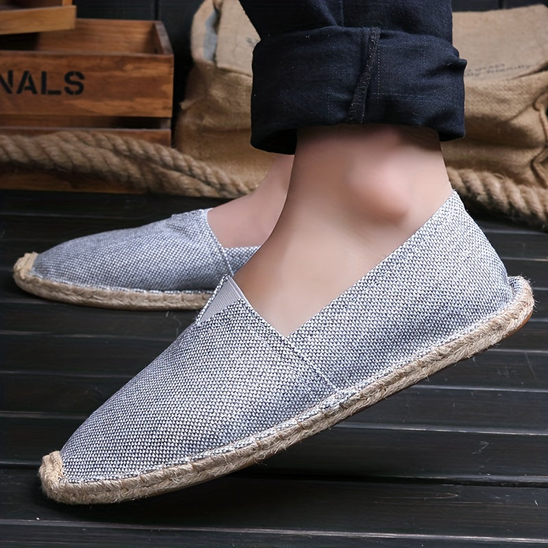 Herren Espadrilles | Slip-On Schuhe | Geflochtene Sohlenoptik | Lässiger Sommerstil