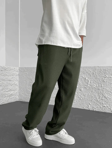 Leon | Herren Loungehose mit vertikalen Streifen und weitem Bein