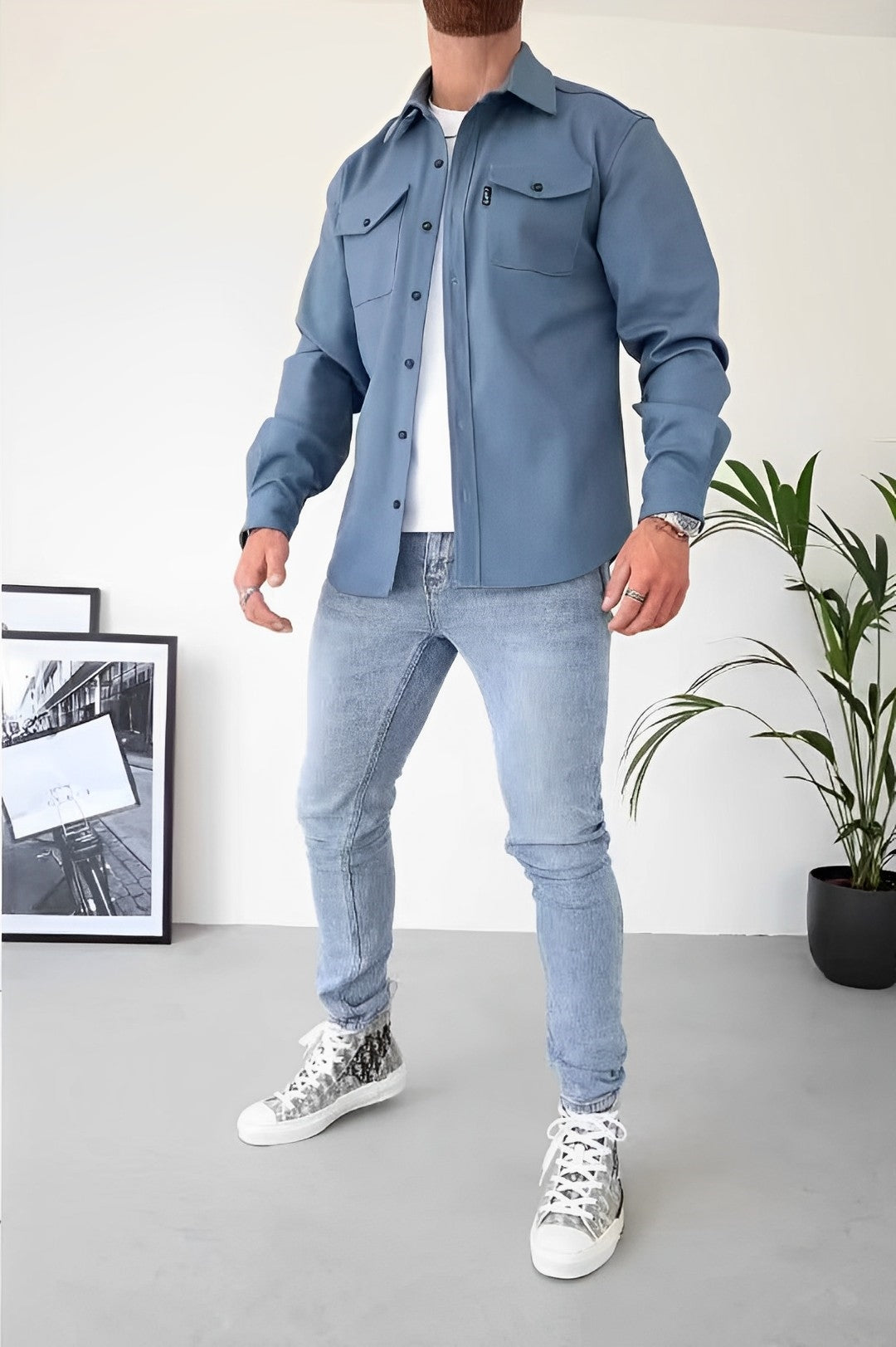Gavin | Herren Casual Overshirt mit Brusttasche
