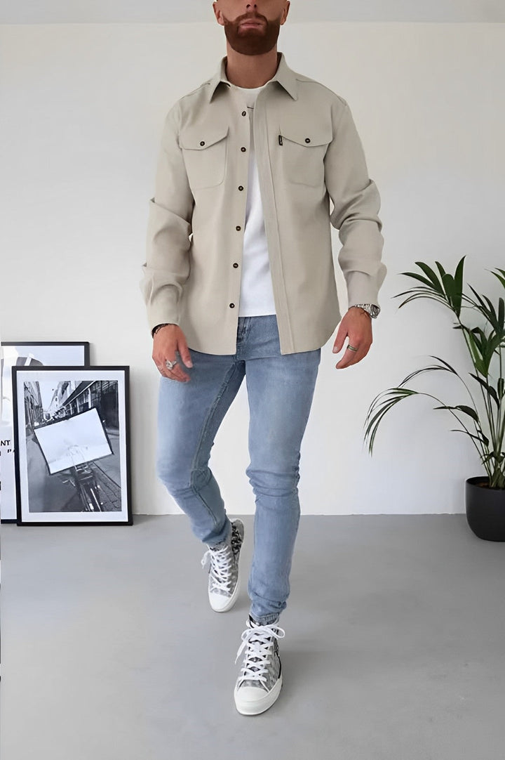 Gavin | Herren Casual Overshirt mit Brusttasche