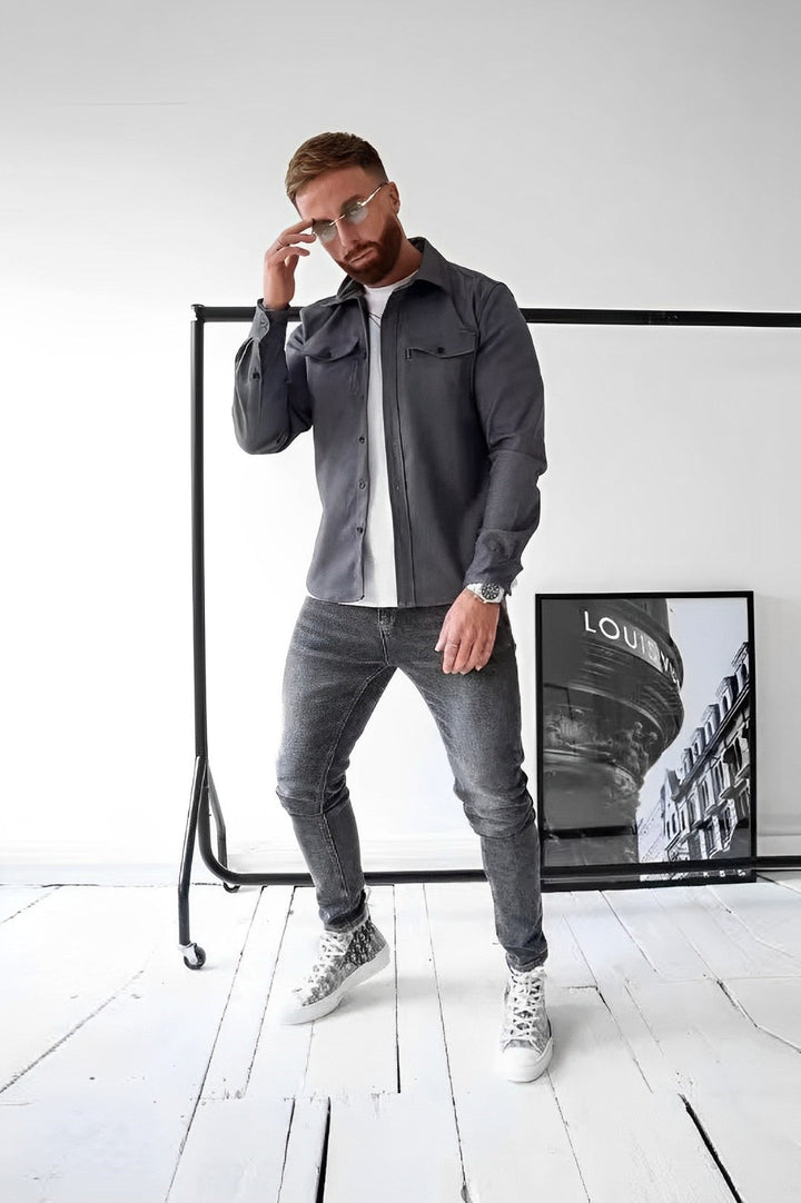 Gavin | Herren Casual Overshirt mit Brusttasche