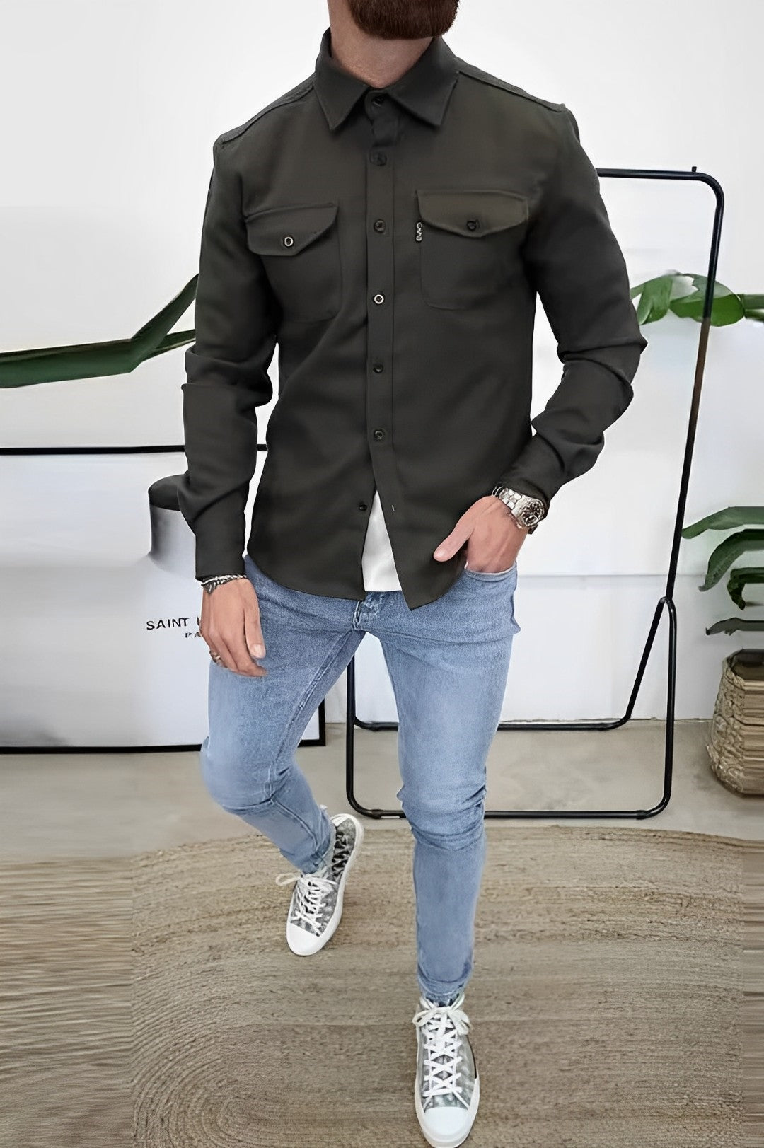 Gavin | Herren Casual Overshirt mit Brusttasche