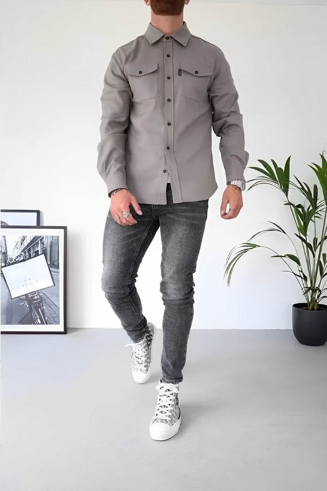 Gavin | Herren Casual Overshirt mit Brusttasche