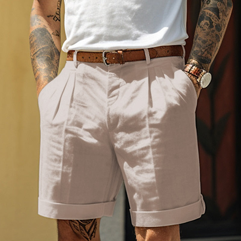 Bruno | Shorts mit Bundfalten und Umschlag