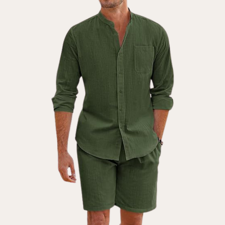 Herren Zweiteiler | Hemd und Shorts im Relaxed Fit | Eleganter Sommer-Look