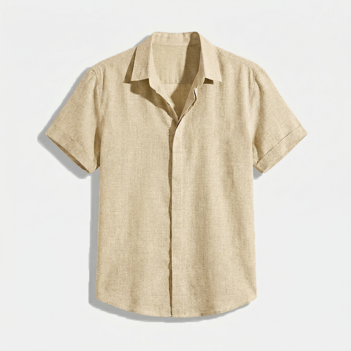 Herren Button-Up Hemd | Kurzarmhemd mit Strukturierter Optik | Gerader Schnitt | Freizeitlook