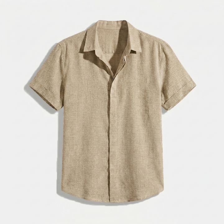 Herren Button-Up Hemd | Kurzarmhemd mit Strukturierter Optik | Gerader Schnitt | Freizeitlook