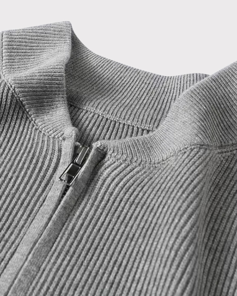 SwissFellas Herren Strick-Cardigan mit Reissverschluss, hochwertig