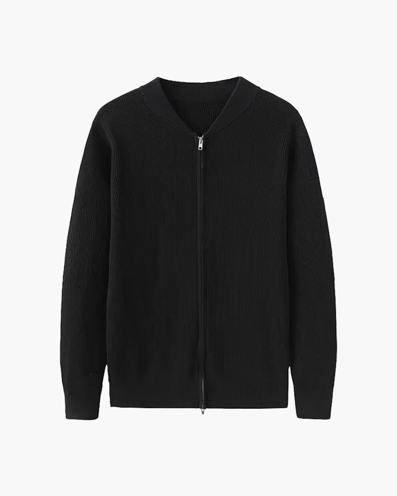 SwissFellas Herren Strick-Cardigan mit Reissverschluss, hochwertig