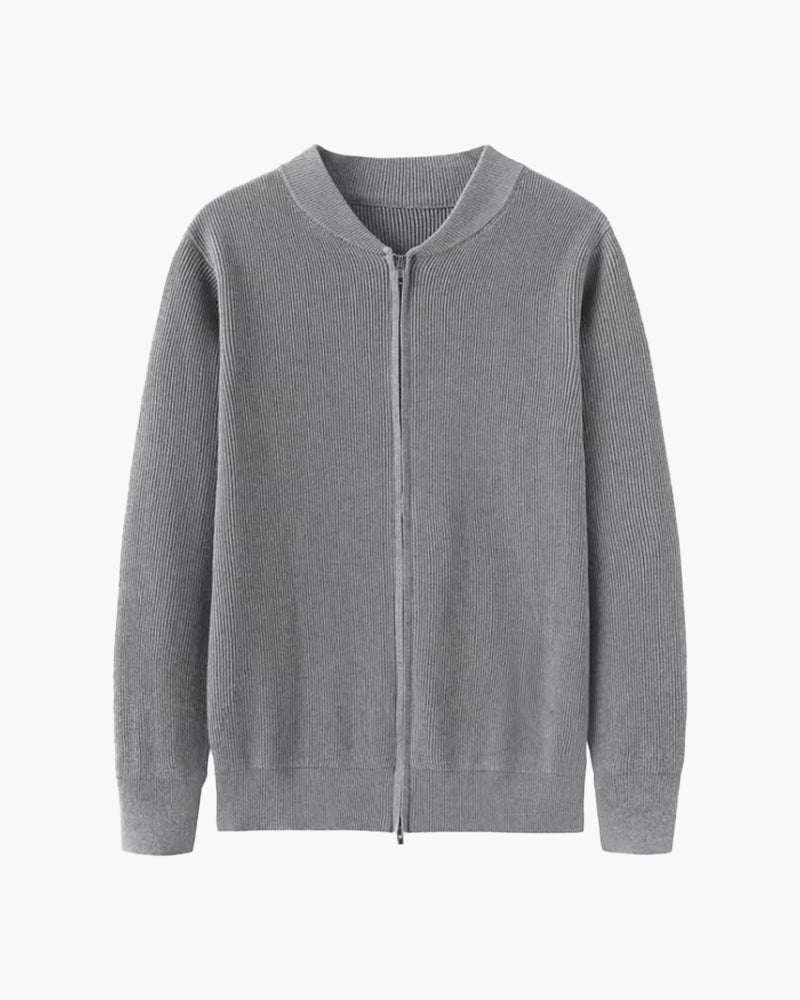 SwissFellas Herren Strick-Cardigan mit Reissverschluss, hochwertig