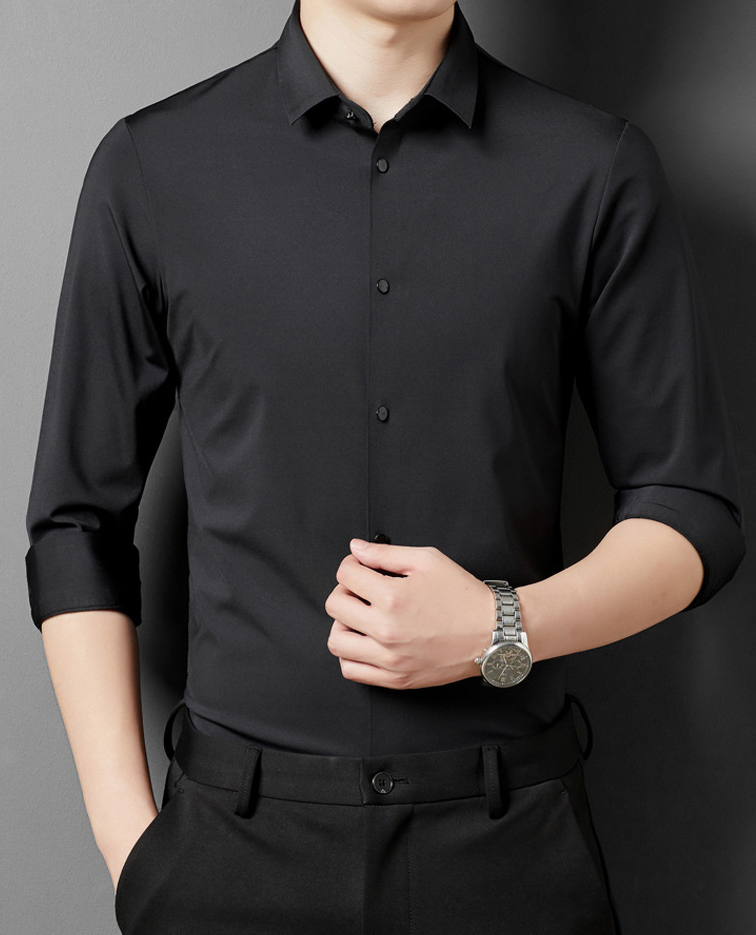Alexander | Herren Stretchhemd knitterarm