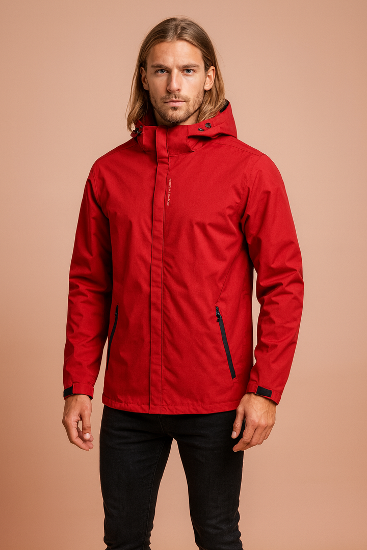 Windjacke für Herren mit Kapuze - rot