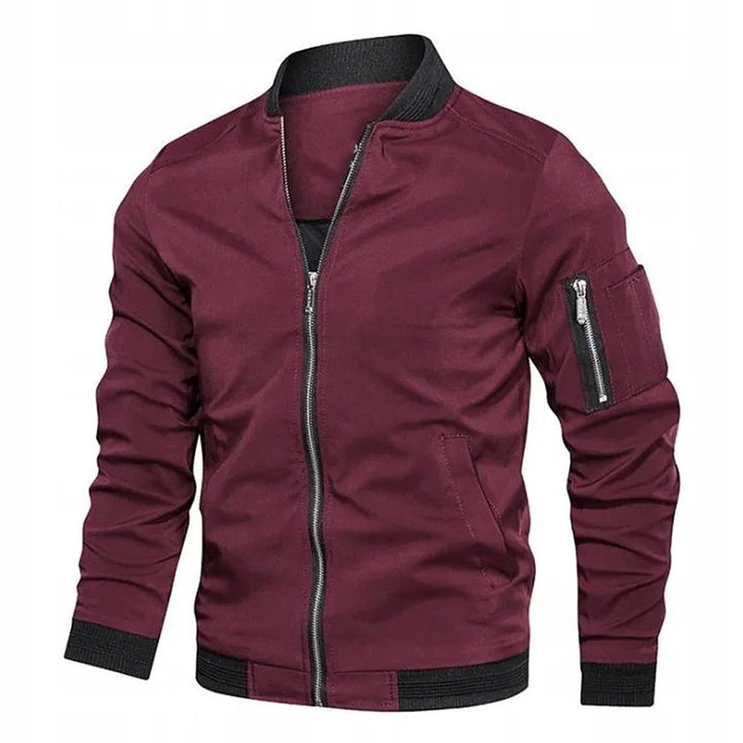 Bomberjacke für Herren mit Reißverschluss - rot