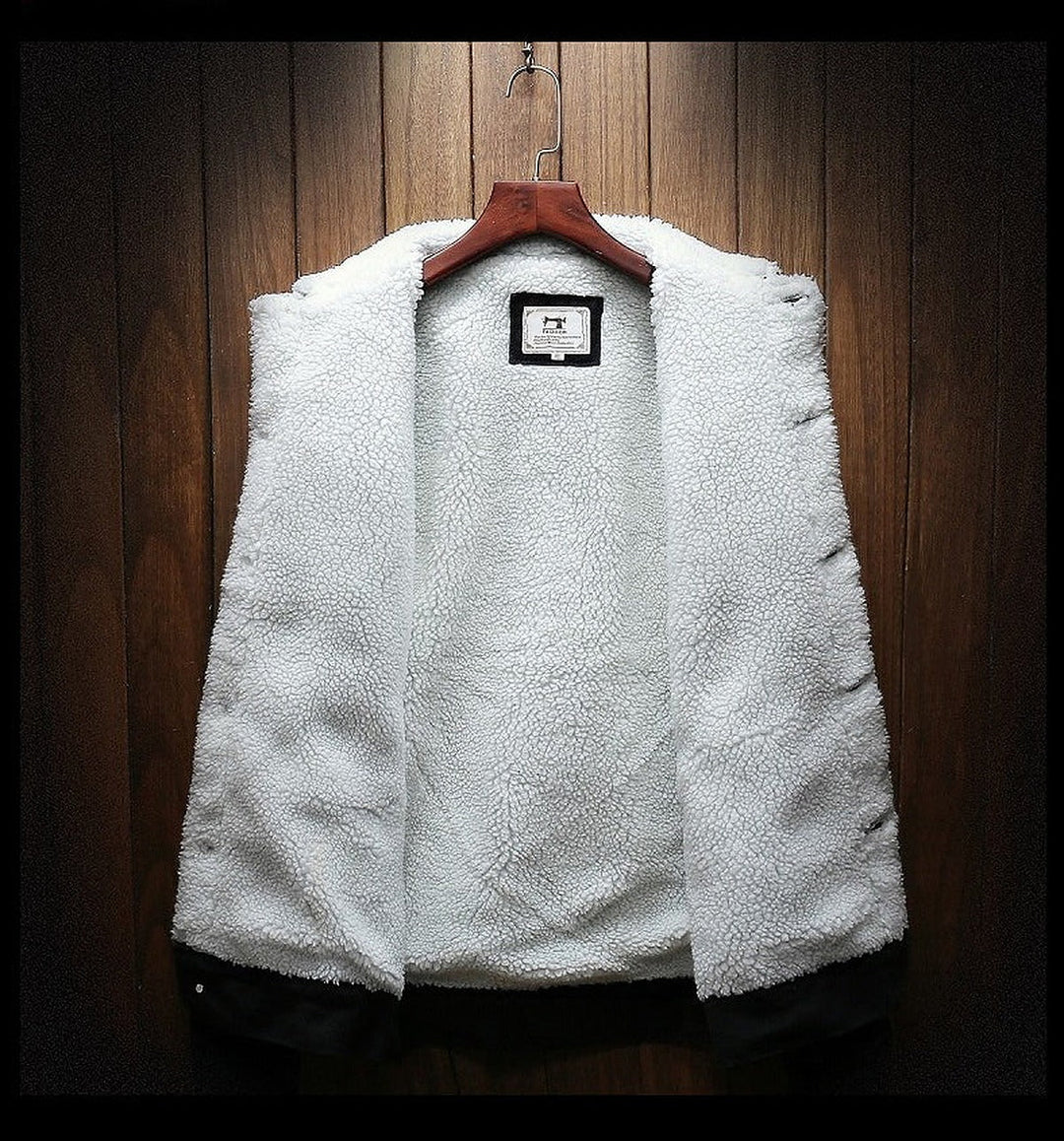 Jeansjacke für Herren mit Teddyfutter